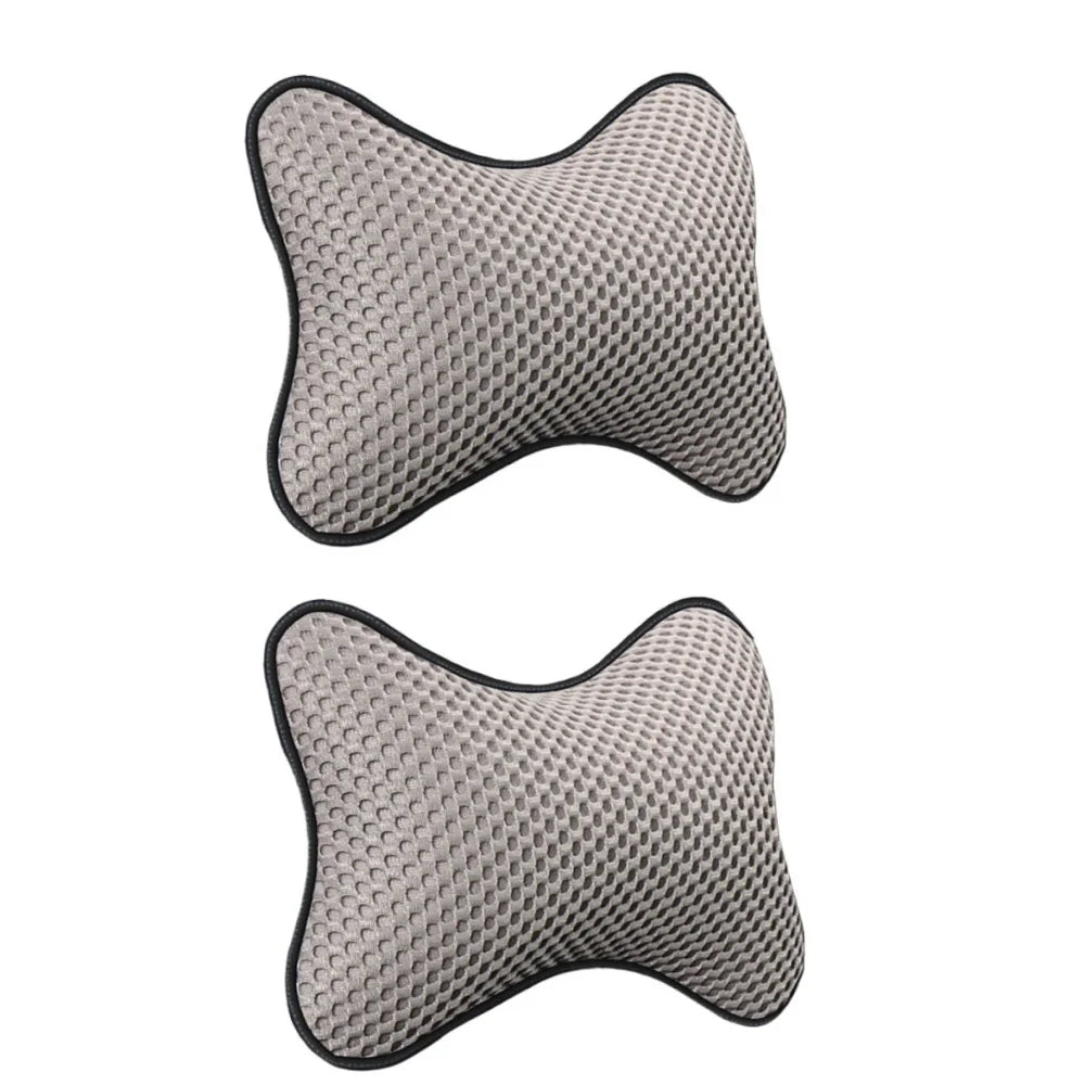 Coussin repose-tête ergonomique pour voiture, lot de 2, couleur gris.
