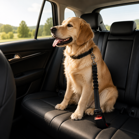 Ceinture de sécurité pour chien réglable avec amortisseur