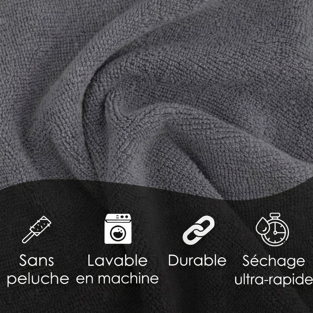 Microfibres voiture sans peluche, lavables en machine, durables et à séchage ultra rapide