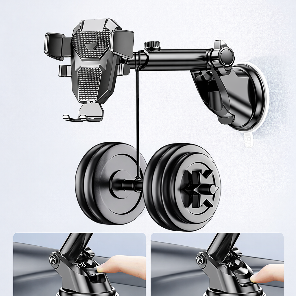Support téléphone voiture à ventouse avec maintien renforcé et fixation stable, résistant aux vibrations