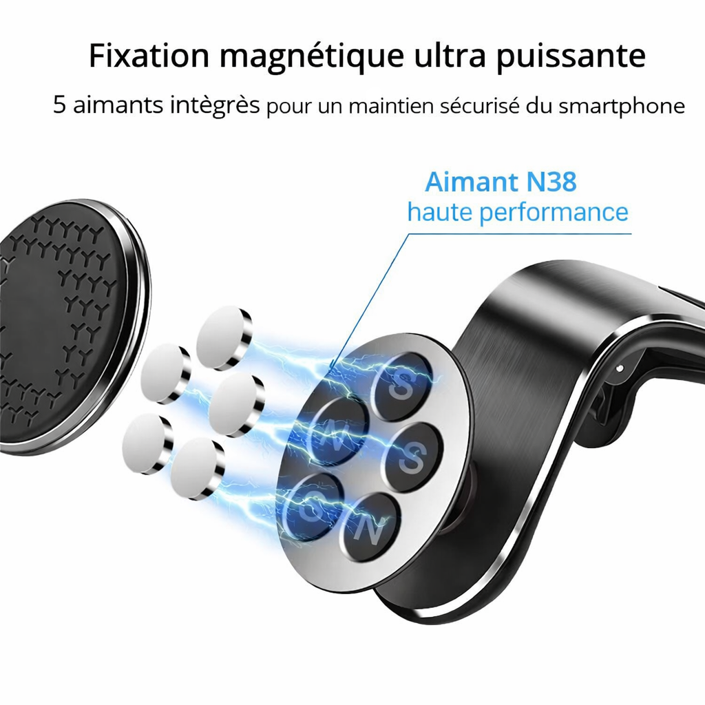 Support téléphone magnétique voiture avec aimants N38