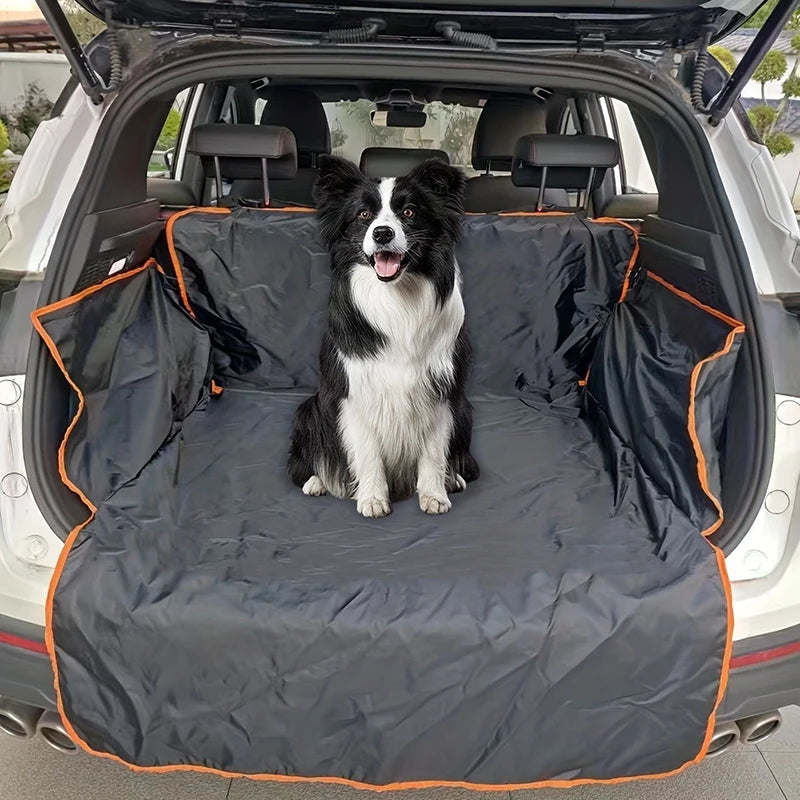 Protection de coffre voiture imperméable avec chien, résistante aux poils et à la boue