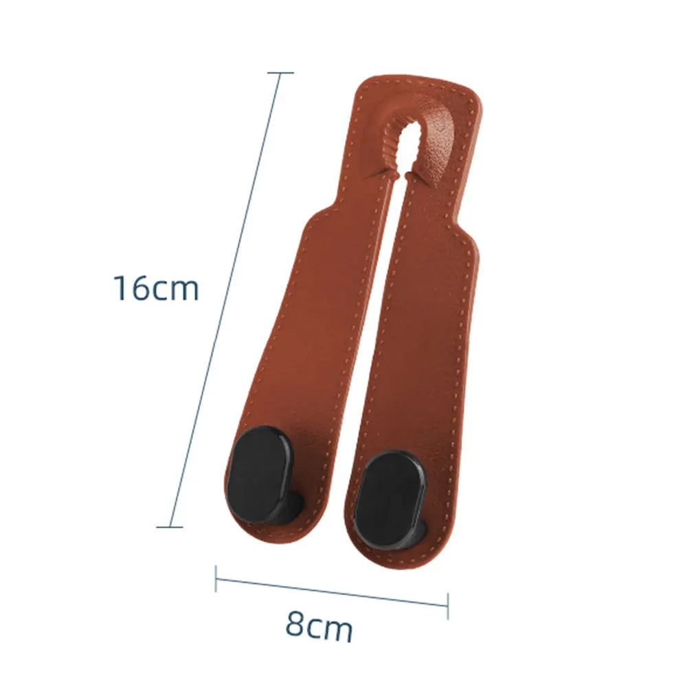 Crochet appuie-tête voiture marron dimensions 16 x 8 cm