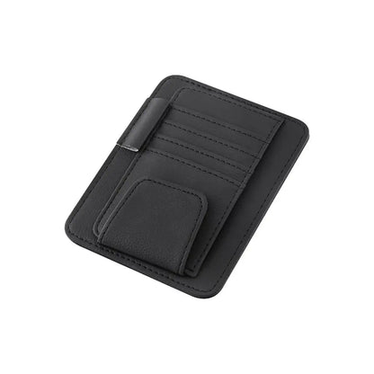 Organisateur de pare-soleil pour voiture noir avec rangement cartes et support lunettes