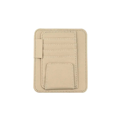 Organisateur de pare-soleil pour voiture crème  avec rangement pour cartes et lunettes