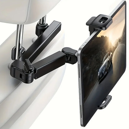 support tablette fixé derrière un siège de voiture avec une tablette