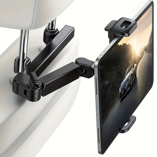 support tablette fixé derrière un siège de voiture avec une tablette