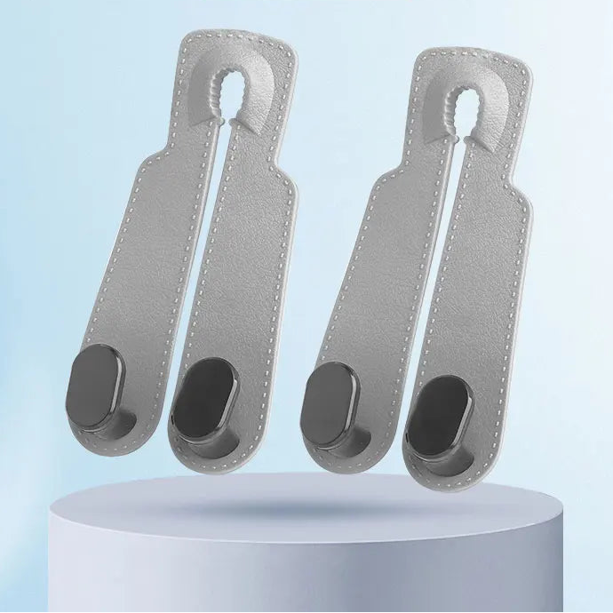 Pack 2 crochets appuie-tête voiture gris clair, rangement siège auto