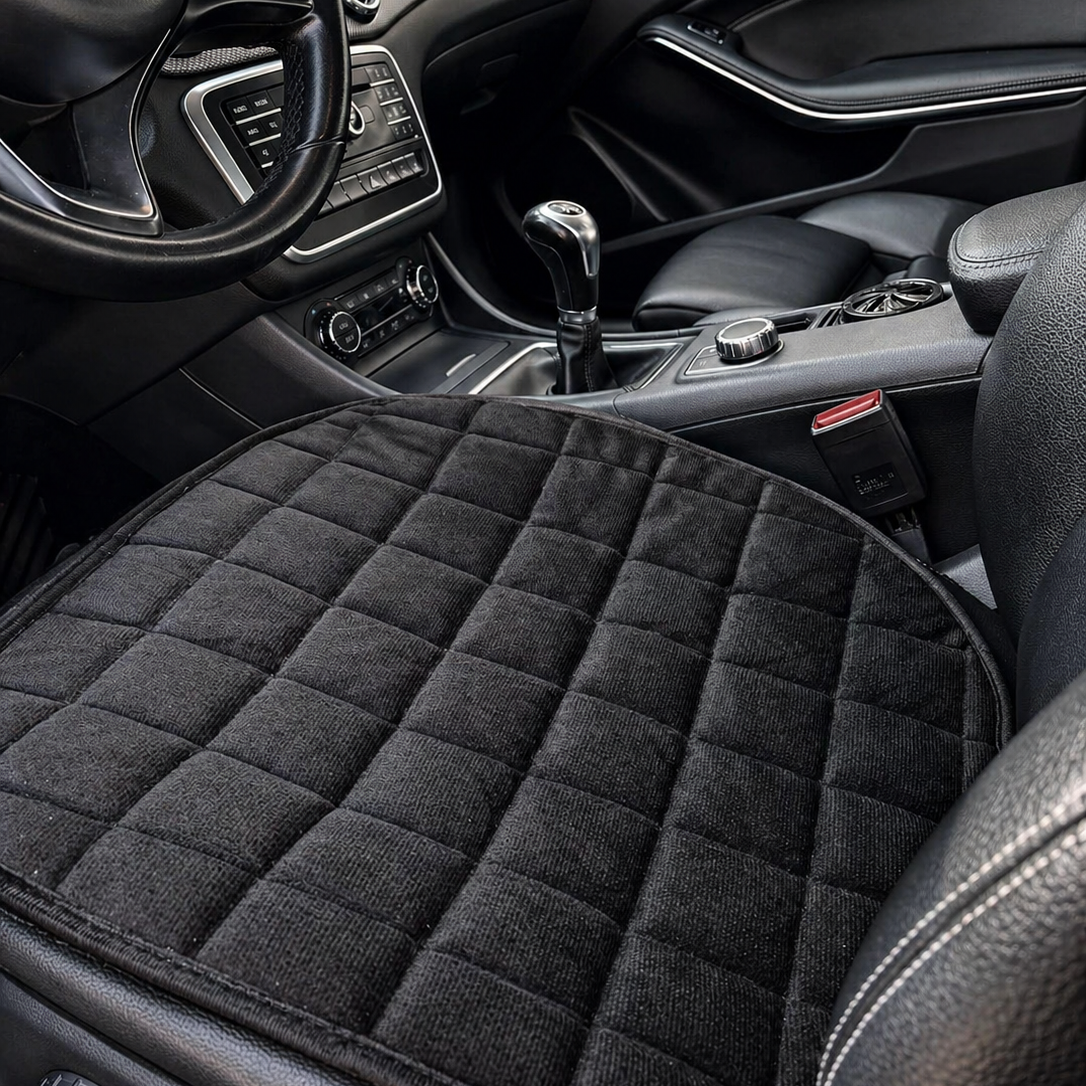Coussin de siège auto matelassé noir pour améliorer le confort et protéger le siège de voiture